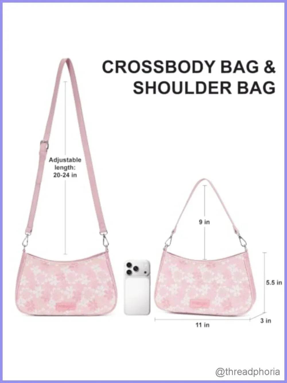 Lace Floral Faux Leather Hobo Handbag Small Purse Shoulder Bag